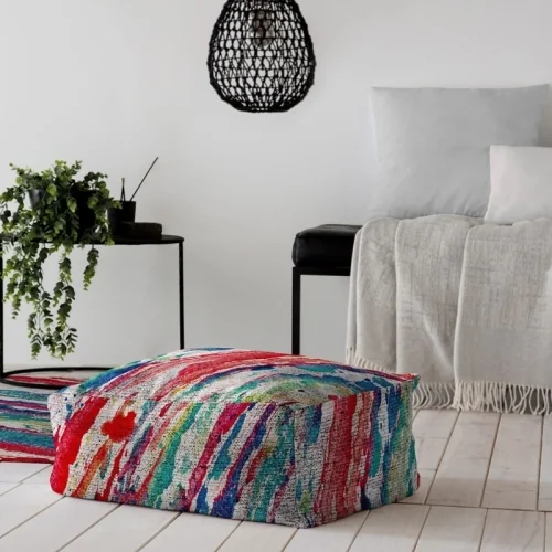 Rodier Splash puff 50x50x25 cm multicolorido