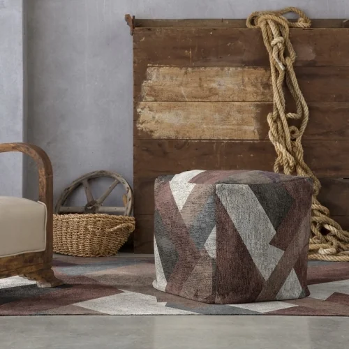 Rodier Tinza puff 50x50x50 cm multicolorido