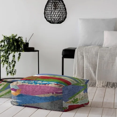Pufa Rodier Serra 50x50x25 cm wielokolorowa