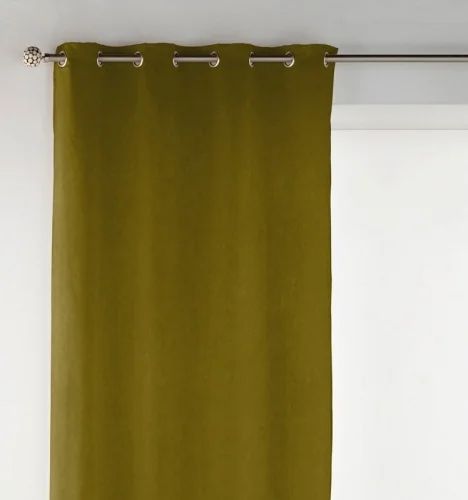 Rideau en velours olive Mélanie