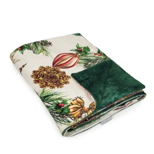 Manta de Natal xadrez de veludo Naf Naf Decoração de Natal multicolor