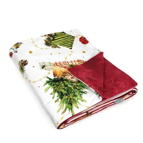 Naf Naf Pupies Xmas Kerstplaid fluwelen deken veelkleurig