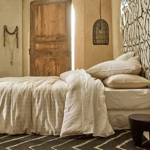 Kandy sand organic linen/cotton duvet cover
