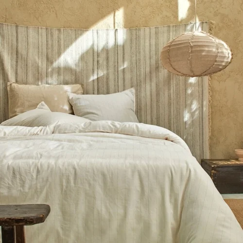 Capa de edredão de linho/algodão orgânico areia Maho