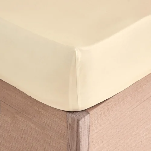 Lenzuolo con angoli 100% cotone percalle Puro NN crema