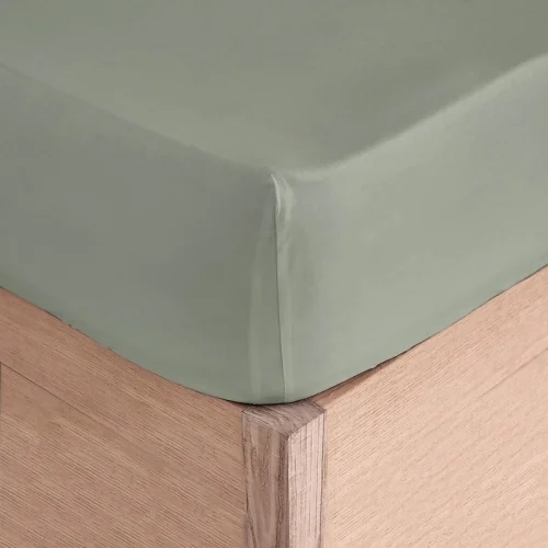 Lenzuolo con angoli 100% cotone percalle Pure NN verde