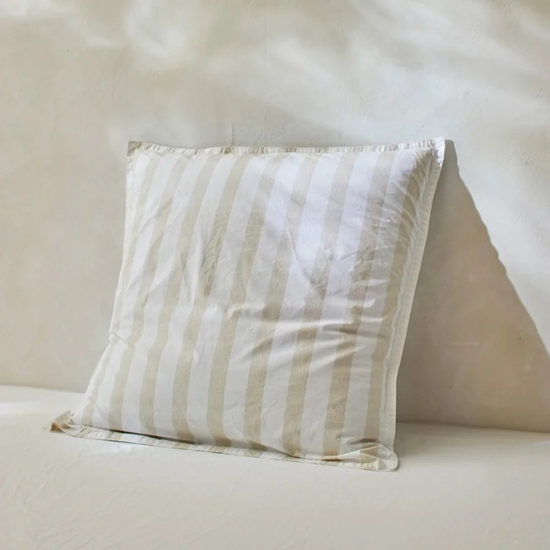 Fundas almohada 50x50+2 (2) 100% algodón percal orgánico Bengale arena