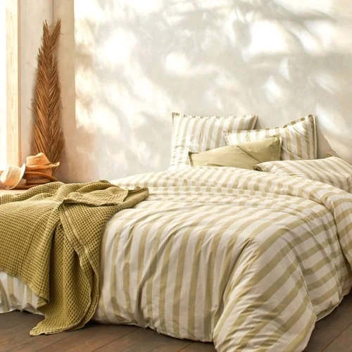 Housse de couette 100% coton percale bio Bengale jaune c.