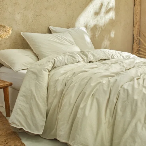 Linen/organic cotton duvet cover Ceylan lime