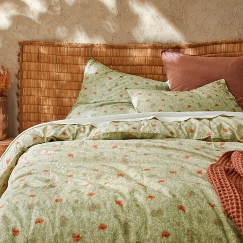 Linen/organic cotton duvet cover Indira lime