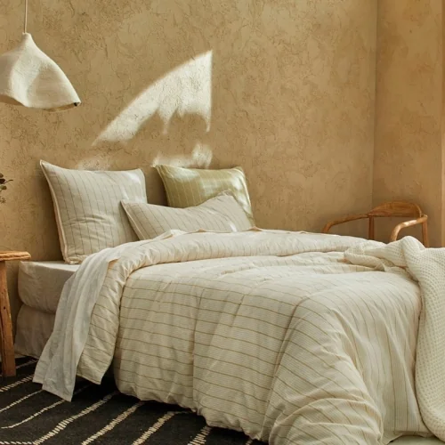 Bettbezug aus Leinen/Bio-Baumwolle Kandy Limette