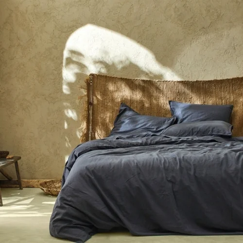 Poszwa na kołdrę z lnu/bawełny organicznej Atrament Liso