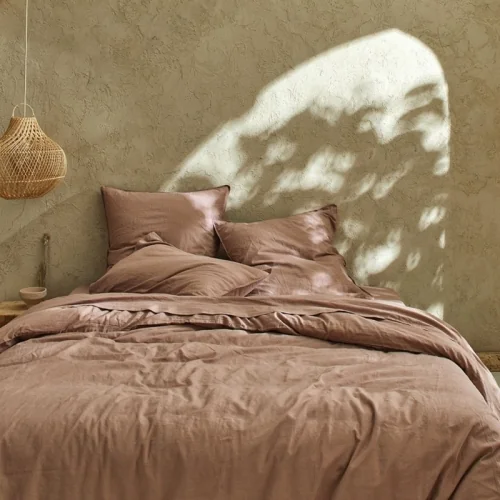 Liso nootmuskaat linnen/biologisch katoenen dekbedovertrek