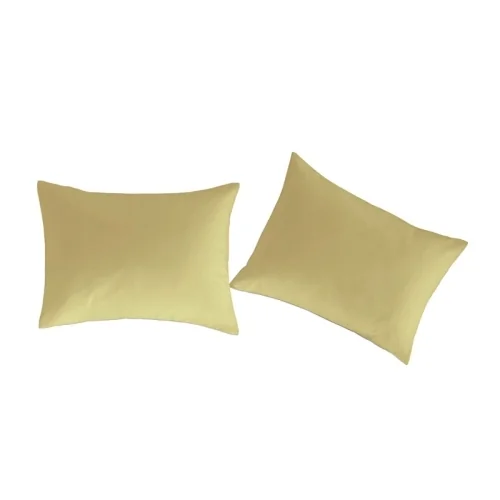 Fundas de almohada 50x75 (2) 100% algodón percal orgánico Liso amarillo c.