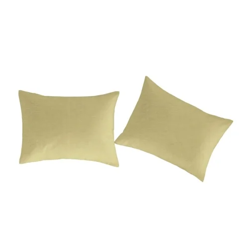 Fundas de almohada 50x75 (2) lino/algodón orgánico Liso amarillo c.