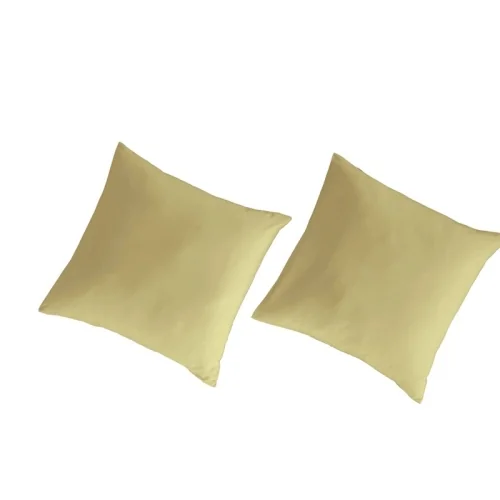 Fundas de almohada 65x65(2) 100% algodón percal orgánico Liso amarillo c.