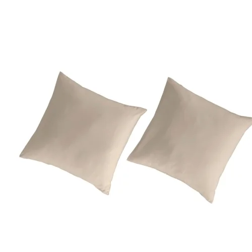 Fundas de almohada 65x65(2) 100% algodón percal orgánico Liso arena