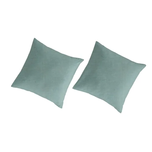Fundas de almohada 65x65(2) lino/algodón orgánico Liso verde c.