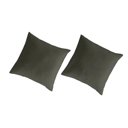 Fundas de almohada 65x65(2) lino/algodón orgánico Liso verde o.