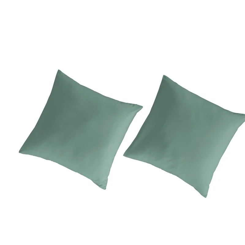 Fundas de almohada 80x80(2) 100% algodón percal orgánico Liso verde c.