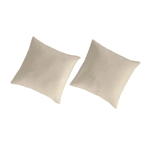 Fundas de almohada 80x80(2) lino/algodón orgánico Liso arena