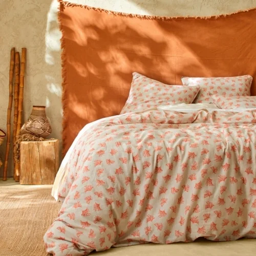 Bettbezug aus Leinen/Bio-Baumwolle mit Langka-Fliesen