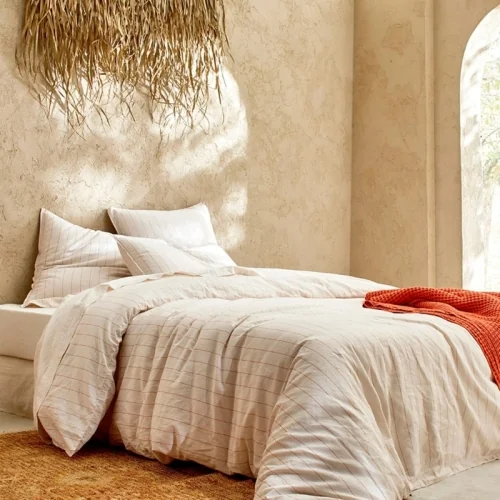 Housse de Housse de couette bio carreaux Maho