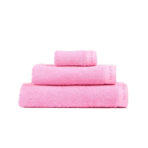 Conjunto de toalhas de banho Naf Naf casual rosa de 3 peças